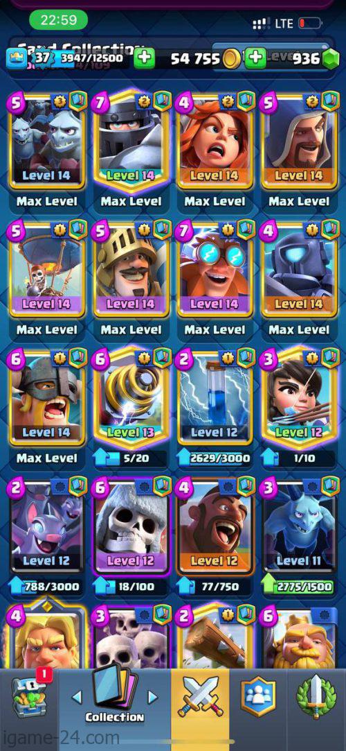 ROYALE LVL39 WITH 9MAXED CARD
