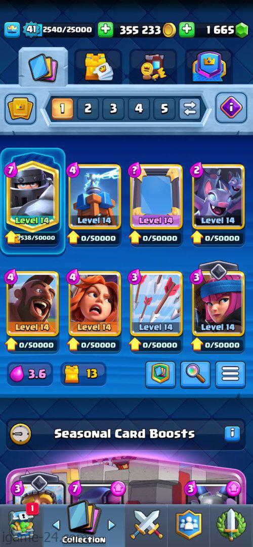 ROYALE LEVEL41 WITH 21MAXED CARD