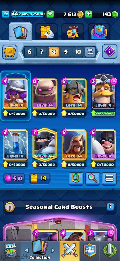 ROYALE LEVEL44 WITH 30MAXED CARD