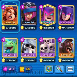 ROYALE LEVEL50 WITH 53MAXED CARD AND 4K GEMS