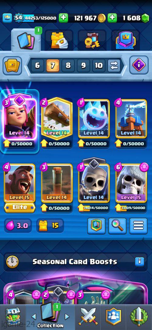 ROYALE LEVEL54 WITH 71MAXED CARD