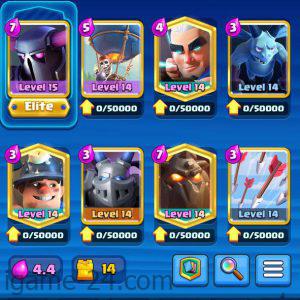 ROYALE LEVEL48 WITH 30MAXED CARD AND 220K GOLD