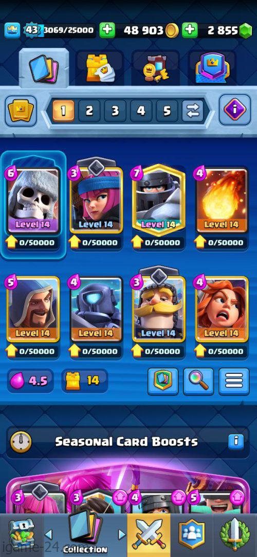 ROYALE LEVEL43 WITH 22MAXED CARD AND 3K GEMS