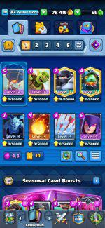ROYALE LEVEL47 WITH 27MAXED CARD AND 132 EMOTE