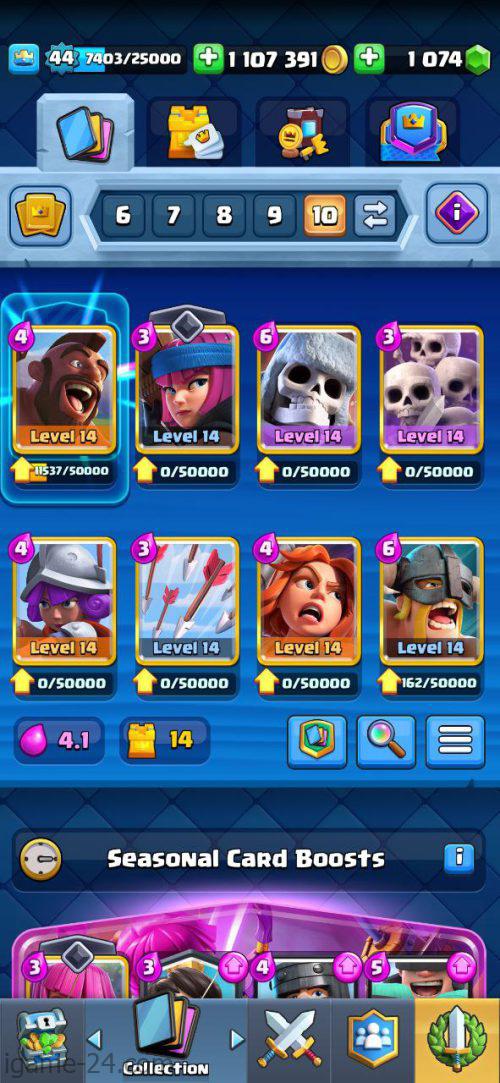 ROYALE LEVEL44 WITH 21MAXED CARD AND 1M GOLD