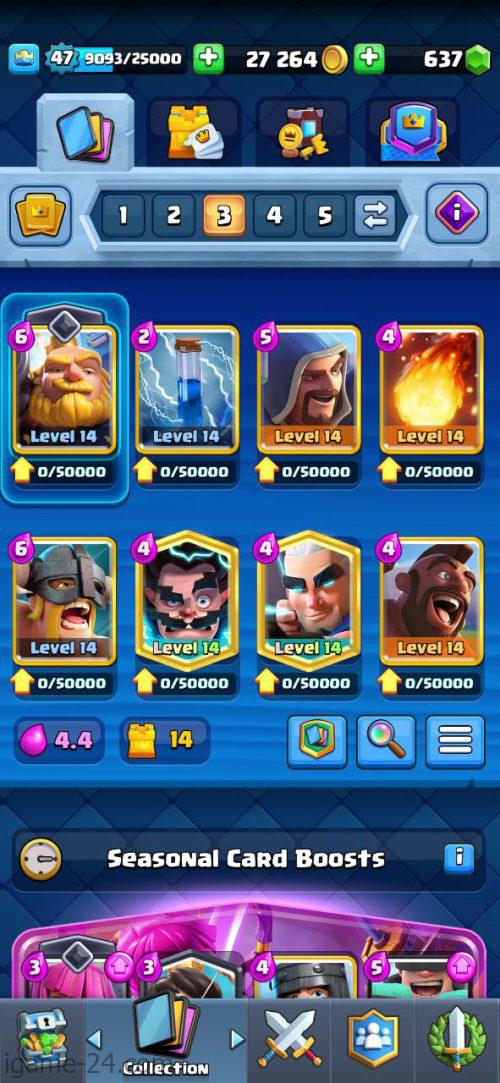 ROYALE LEVEL47 WITH 34MAXED CARD