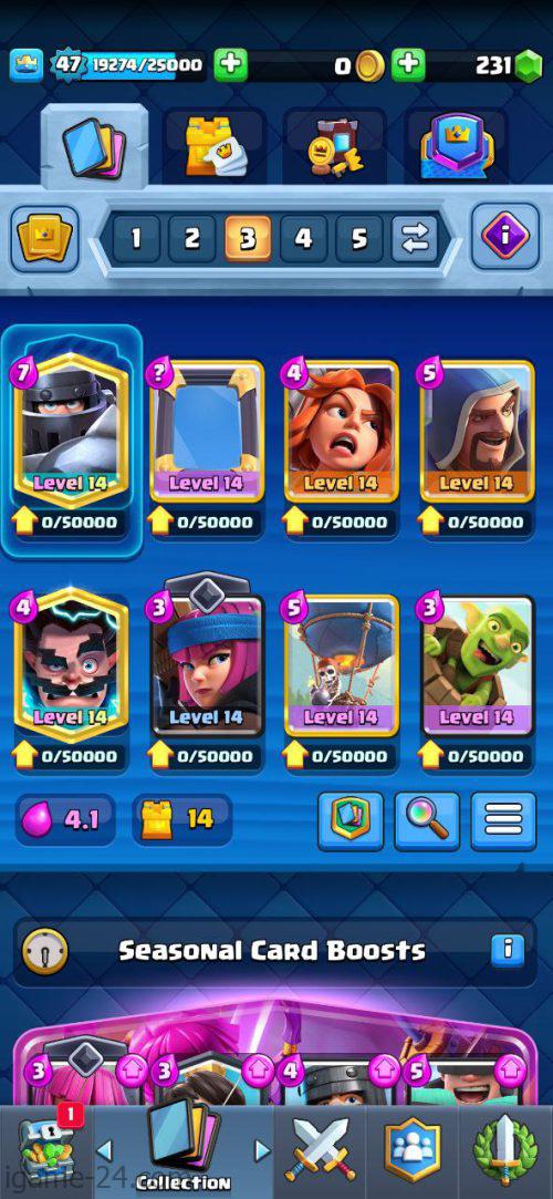 ROYALE LEVEL47 WITH 30MAXED CARD