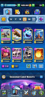 ROYALE LEVEL41 WITH 18MAXED CARD AND 428K GOLD