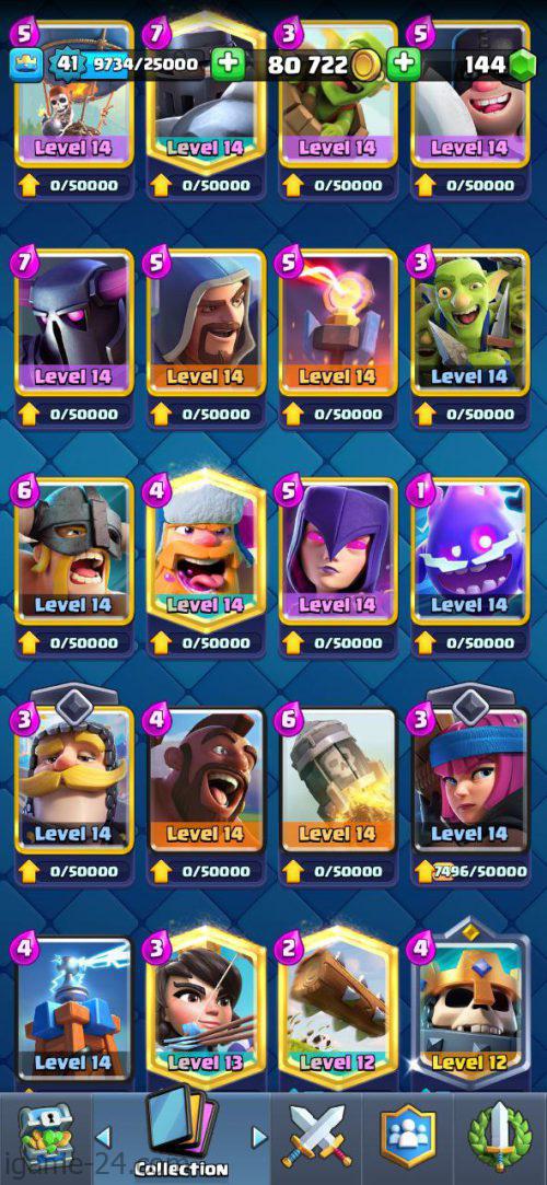 ROYALE LEVEL41 WITH 18MAXED CARD AND 67 EMOTE