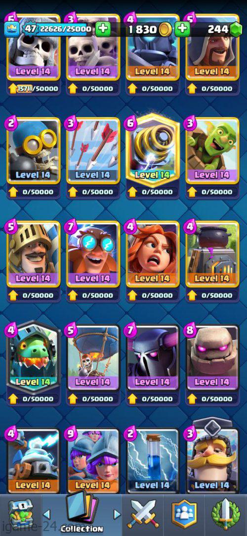 ROYALE LEVEL47 WITH 35MAXED CARD AND 115 EMOTE