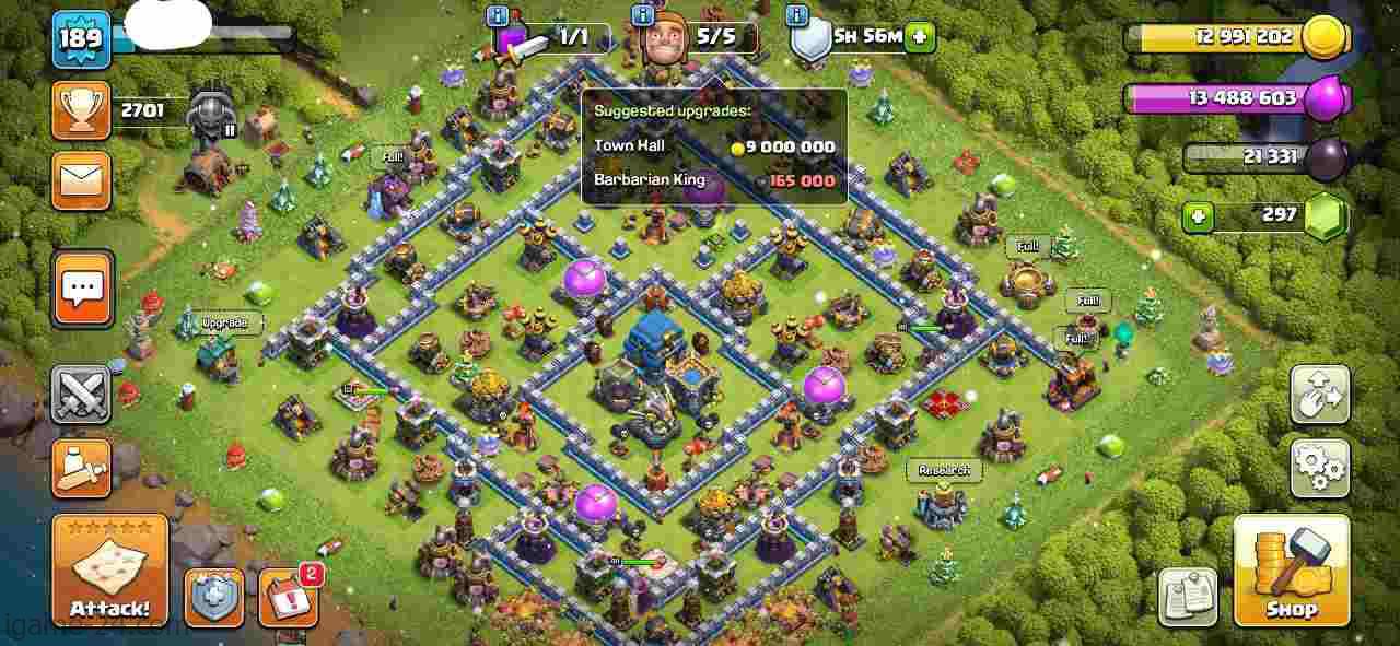 IMG ۲۰۲۴۰۱۱۹ ۱۷۲۸۰۱ min COC TOWN HALL 12 FULLY MAX | LEVEL189 | KB63 AQ65 GW40