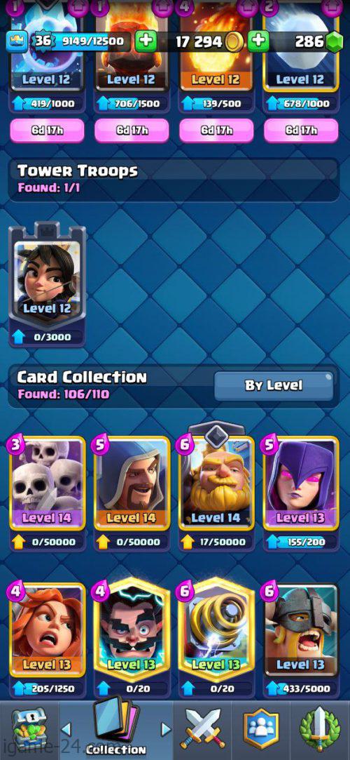 ROYALE LEVEL36 WITH 8MAXED CARD