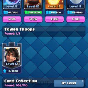 ROYALE LEVEL36 WITH 3MAXED CARD AND 650K GOLD
