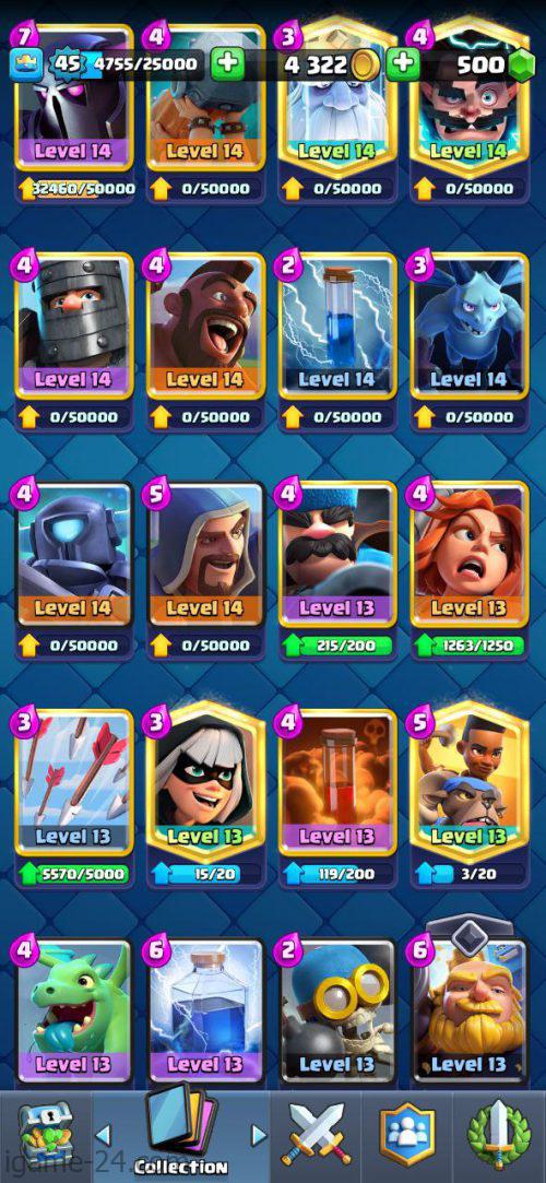 ROYALE LEVEL45 WITH 26MAXED CARD