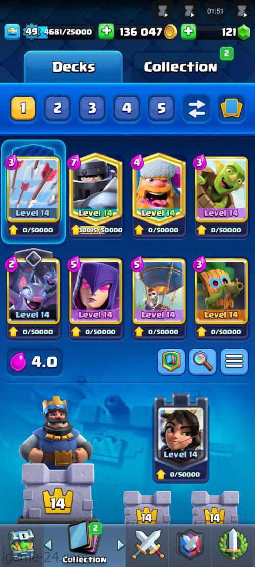 ROYALE LEVEL49 WITH 39MAXED CARD AND 136K GOLD