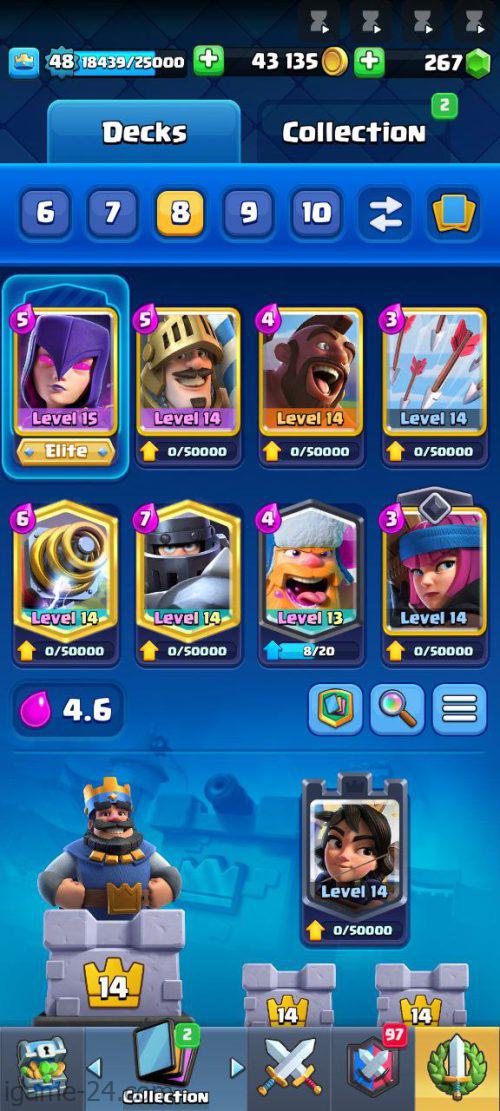 ROYALE LEVEL48 WITH 36MAXED CARD