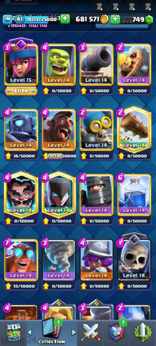 ROYALE LEVEL41 WITH 20MAXED CARD AND 681K GOLD