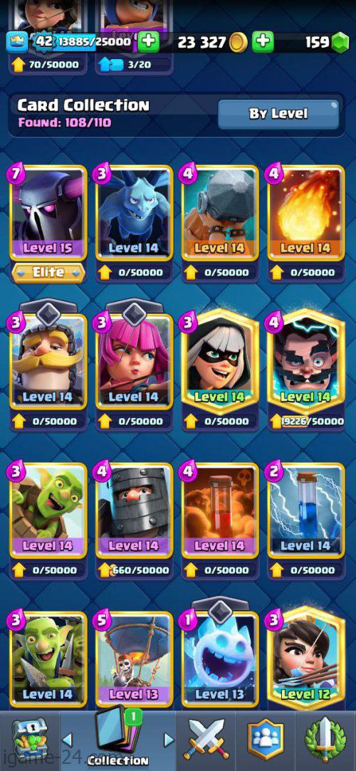 ROYALE LEVEL42 WITH 16MAXED CARD