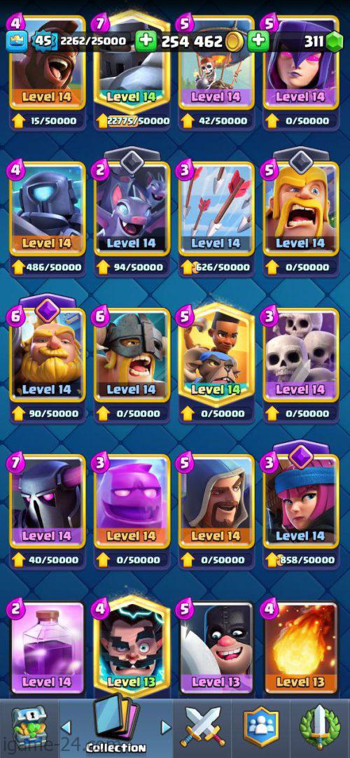 ROYALE LEVEL45 WITH 24MAXED CARD AND 254K GOLD