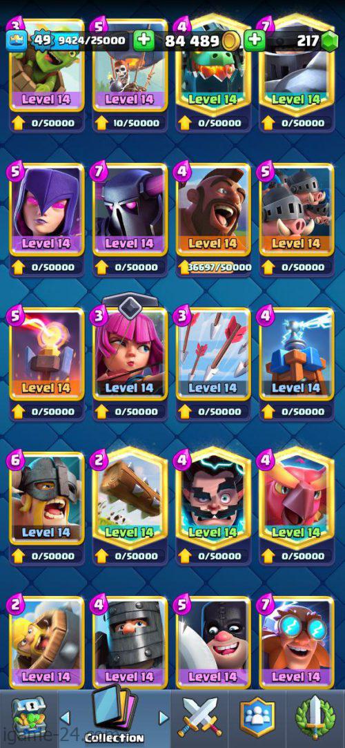 ROYALE LEVEL49 WITH 46MAXED CARD