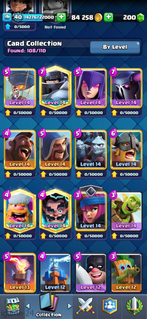 ROYALE LEVEL40 WITH 14MAXED CARD