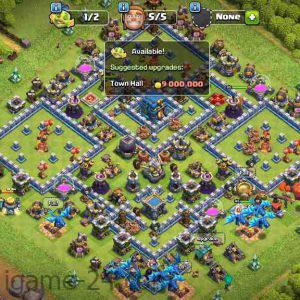 COC TOWN HALL 12 FULLY MAX WITH 2K GEMS | LEVEL167 | KB65 AQ65 GW40