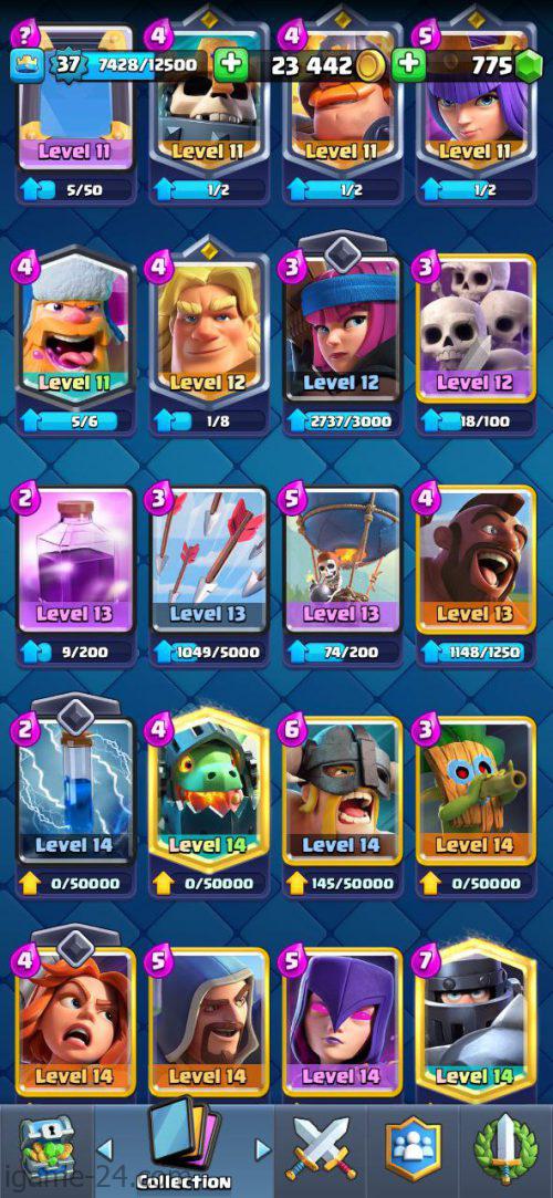 ROYALE LEVEL37 WITH 13MAXED CARD AND 23K GOLD