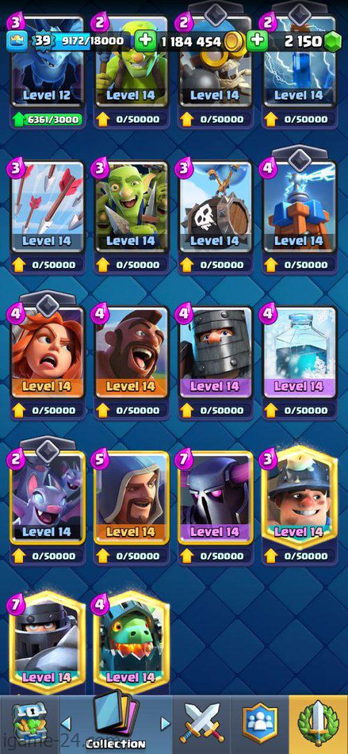 ROYALE LEVEL39 WITH 18MAXED CARD WITH 1M GOLD