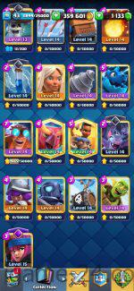 ROYALE LEVEL43 WITH 21MAXED CARD AND 359K GOLD